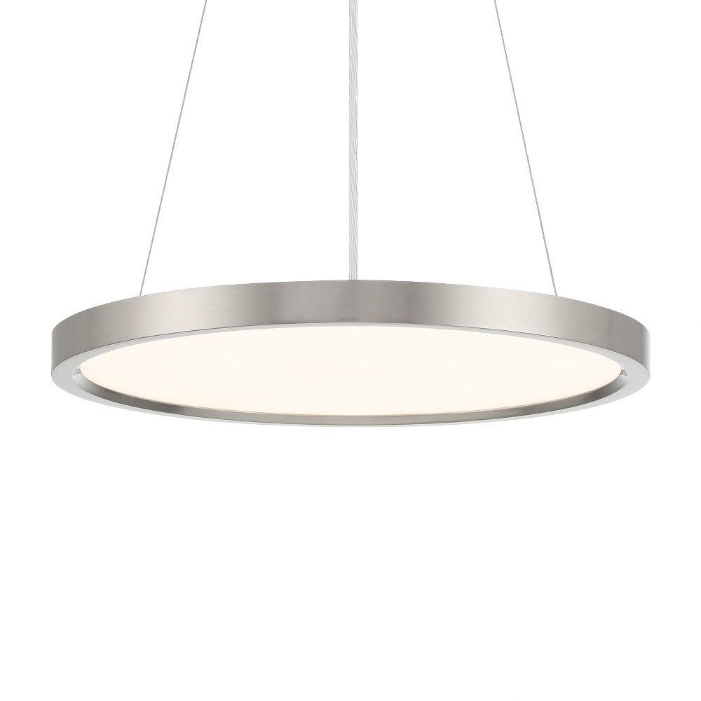 Brushed Nickel 30W LED Pendant Light with Acrylic Shade