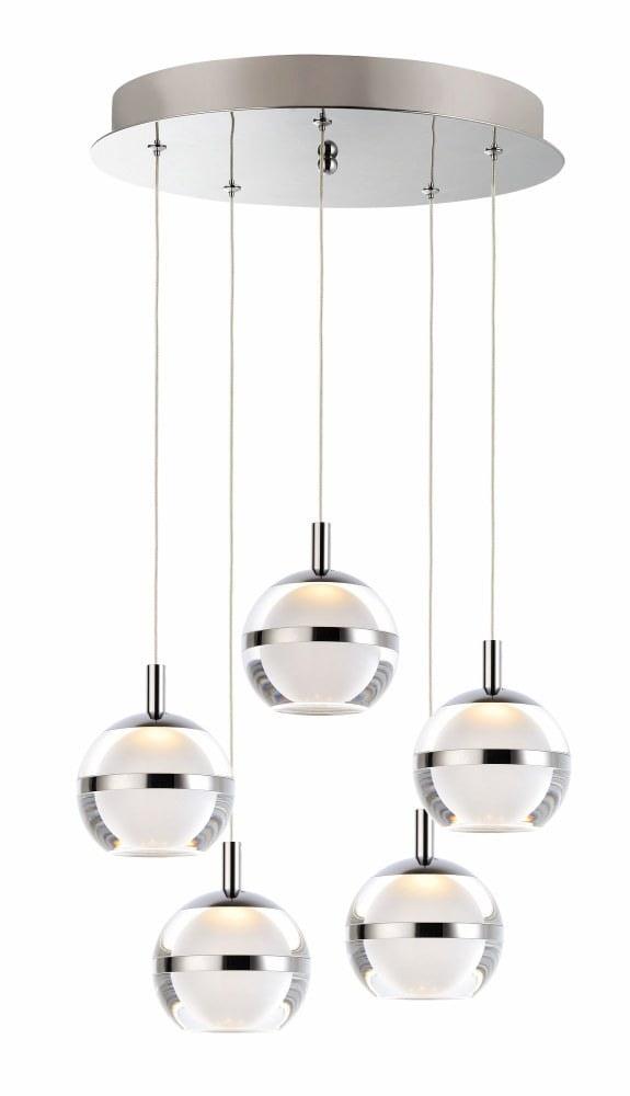 E24595-93PC-ET2 Lighting-Swank-30W 5 LED Pendant-15 Inches wide by 5.5 inches high-Polished Chrome Finish