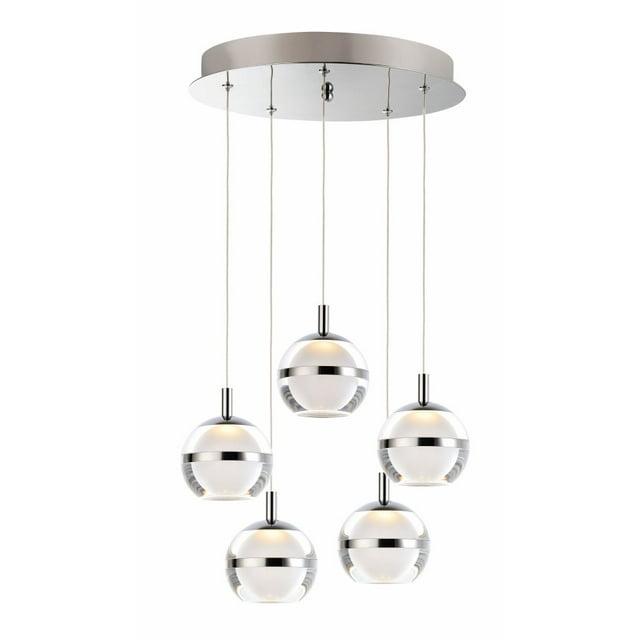 E24595-93PC-ET2 Lighting-Swank-30W 5 LED Pendant-15 Inches wide by 5.5 inches high-Polished Chrome Finish