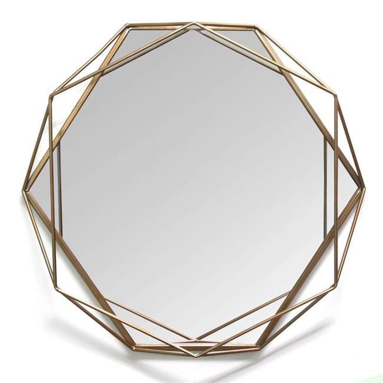 Chic Gold Metal Octagon Wall Mirror Handcrafted Design