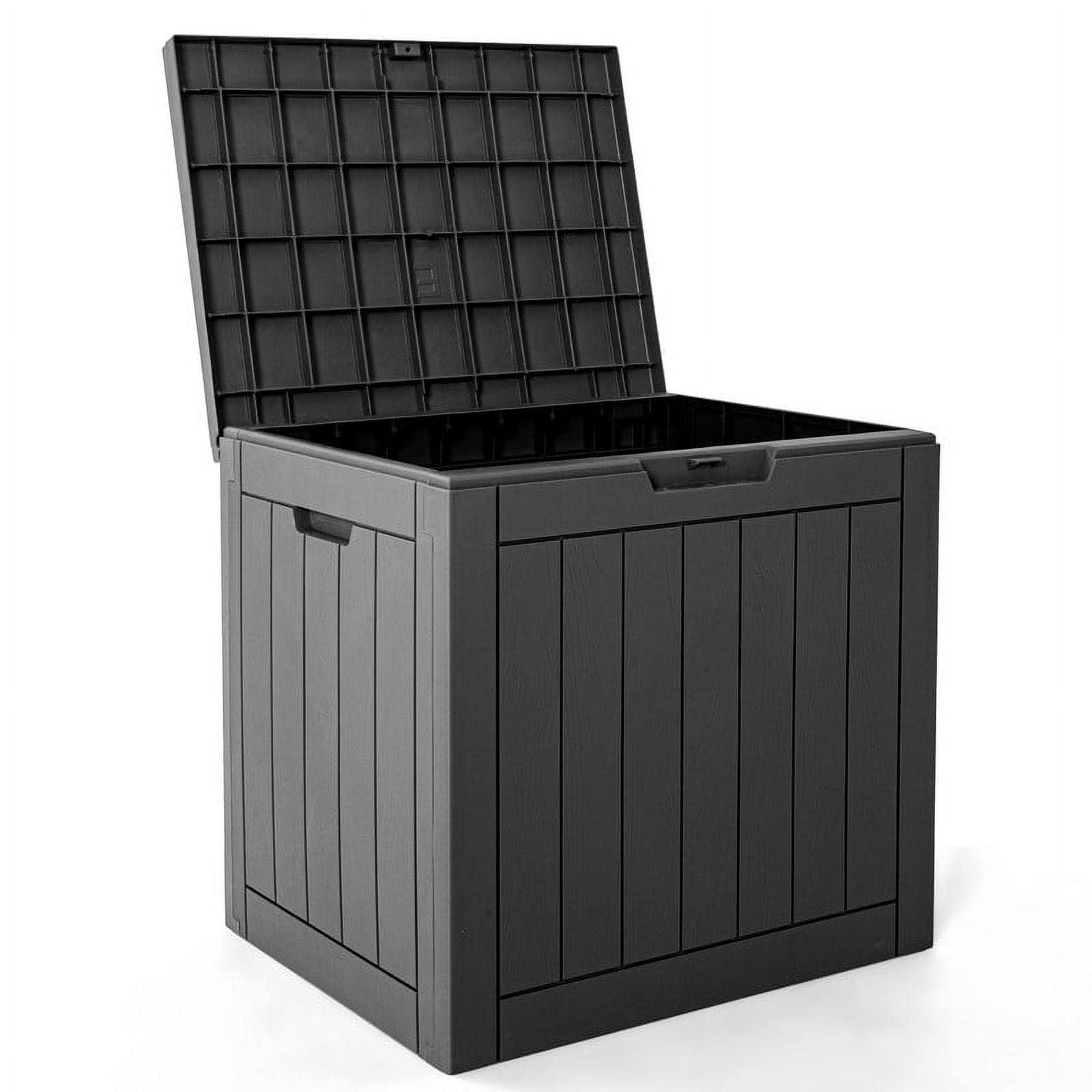 31 Gallon Black Resin Lockable Outdoor Deck Box