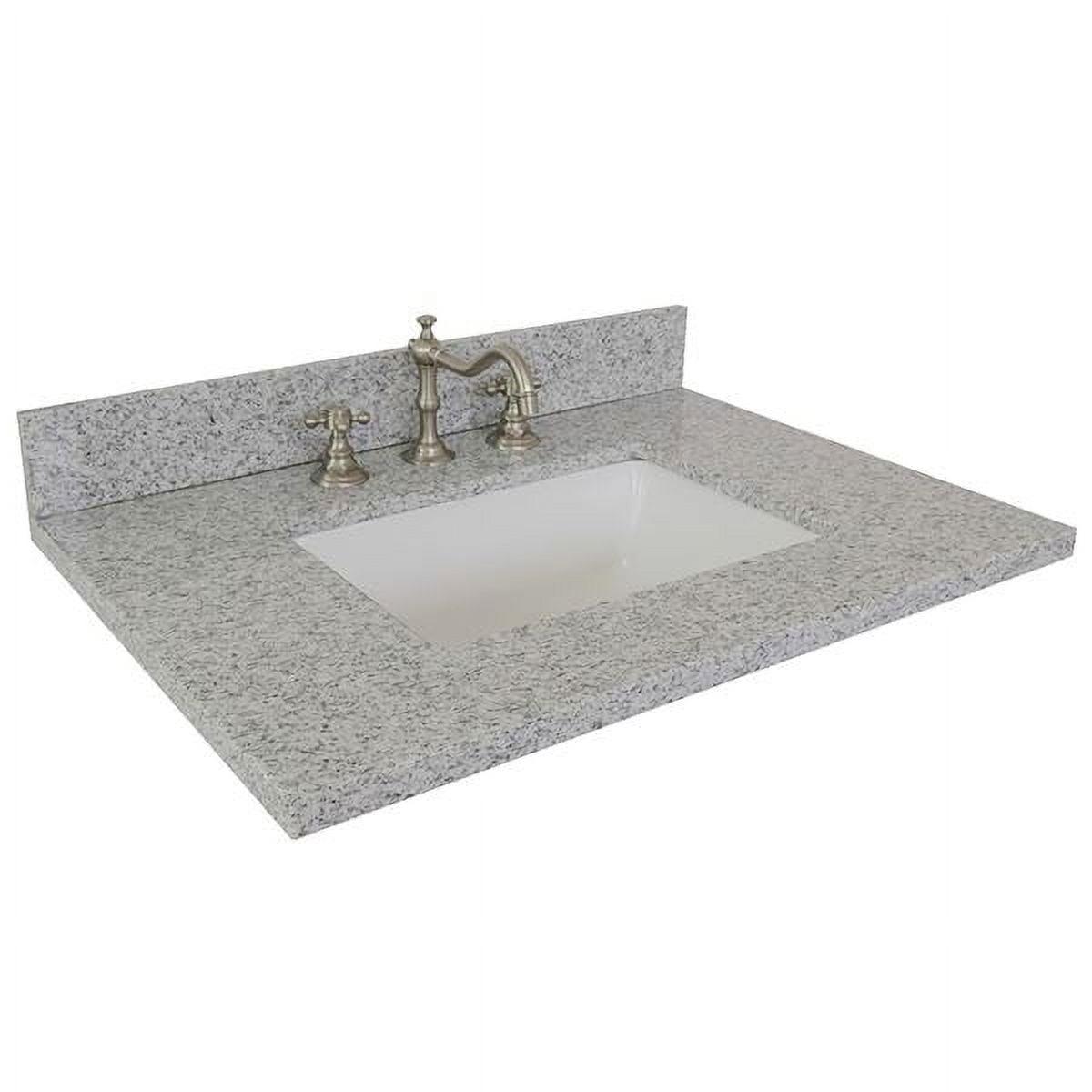 31" Gray Granite Vanity Top with White Ceramic Undermount Sink