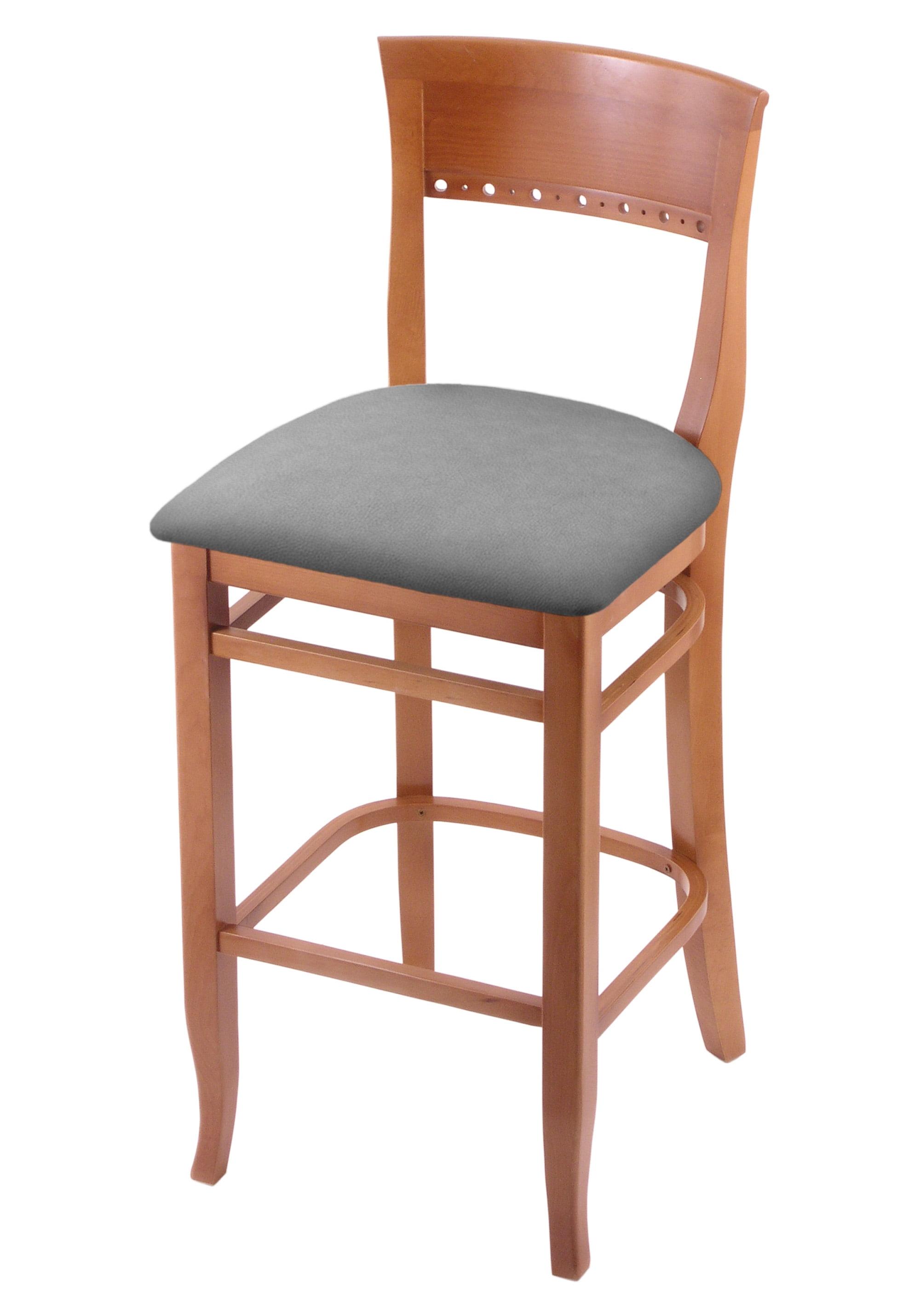 Canter Folkstone Grey Saddle Style Adjustable Wood & Metal Bar Stool