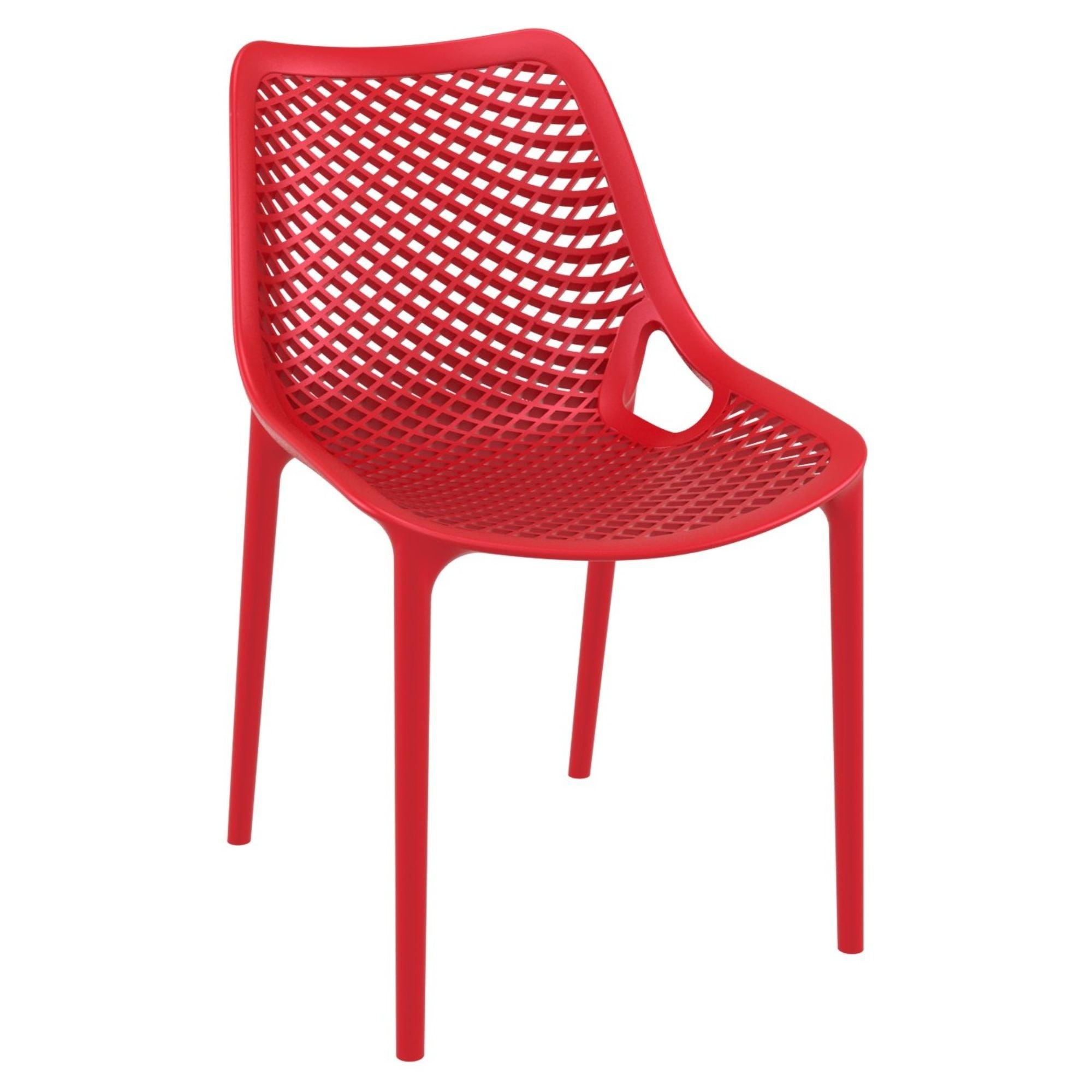 32.25" Red Resin Stackable Patio Dining Chair