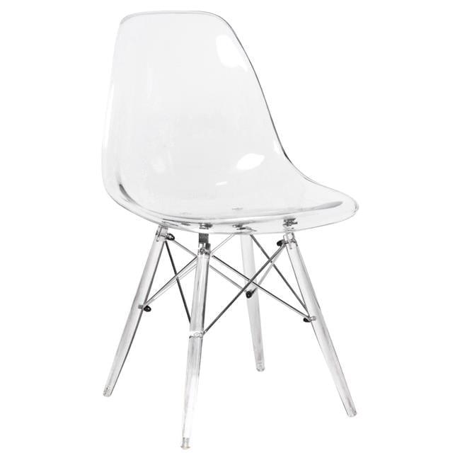 LeisureMod Dover Modern Dining Chair with Acrylic Base