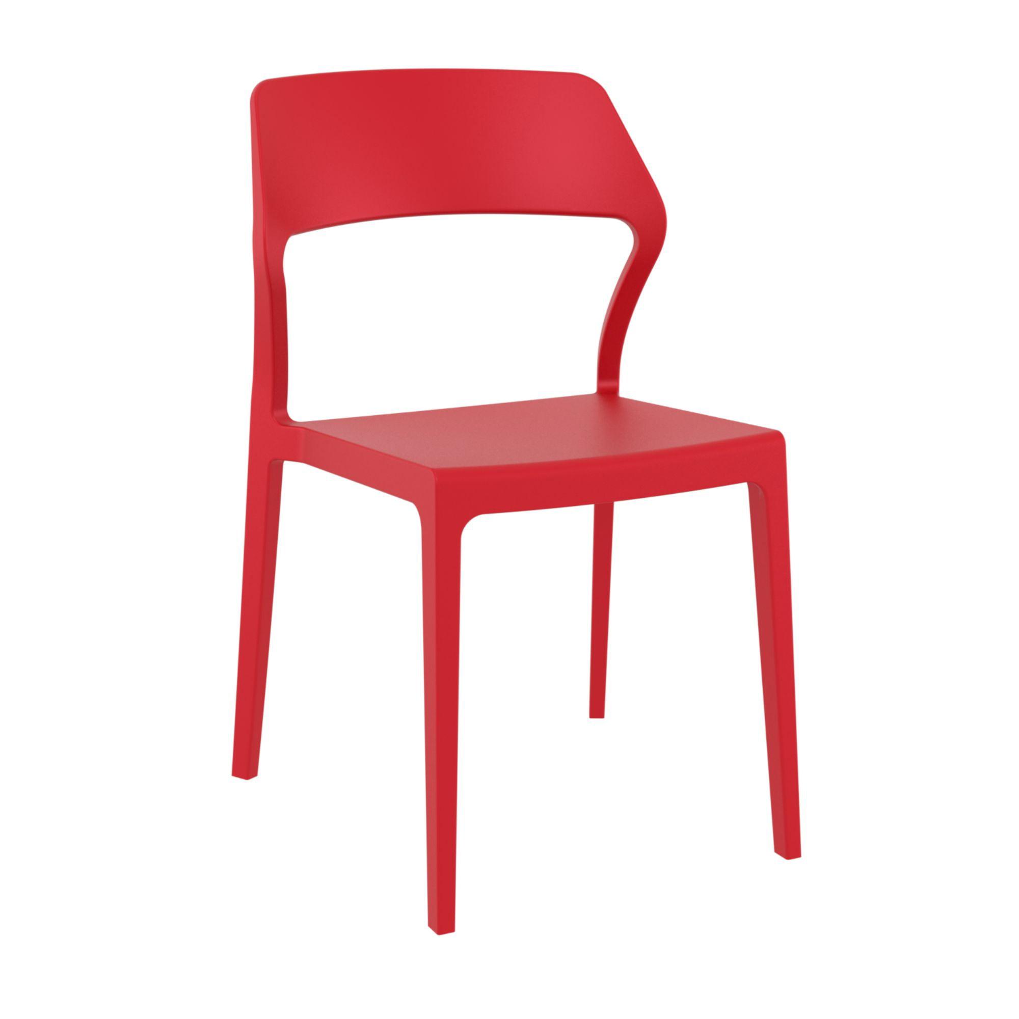 32.75" Radiant Red Resin Indoor/Outdoor Patio Dining Chair