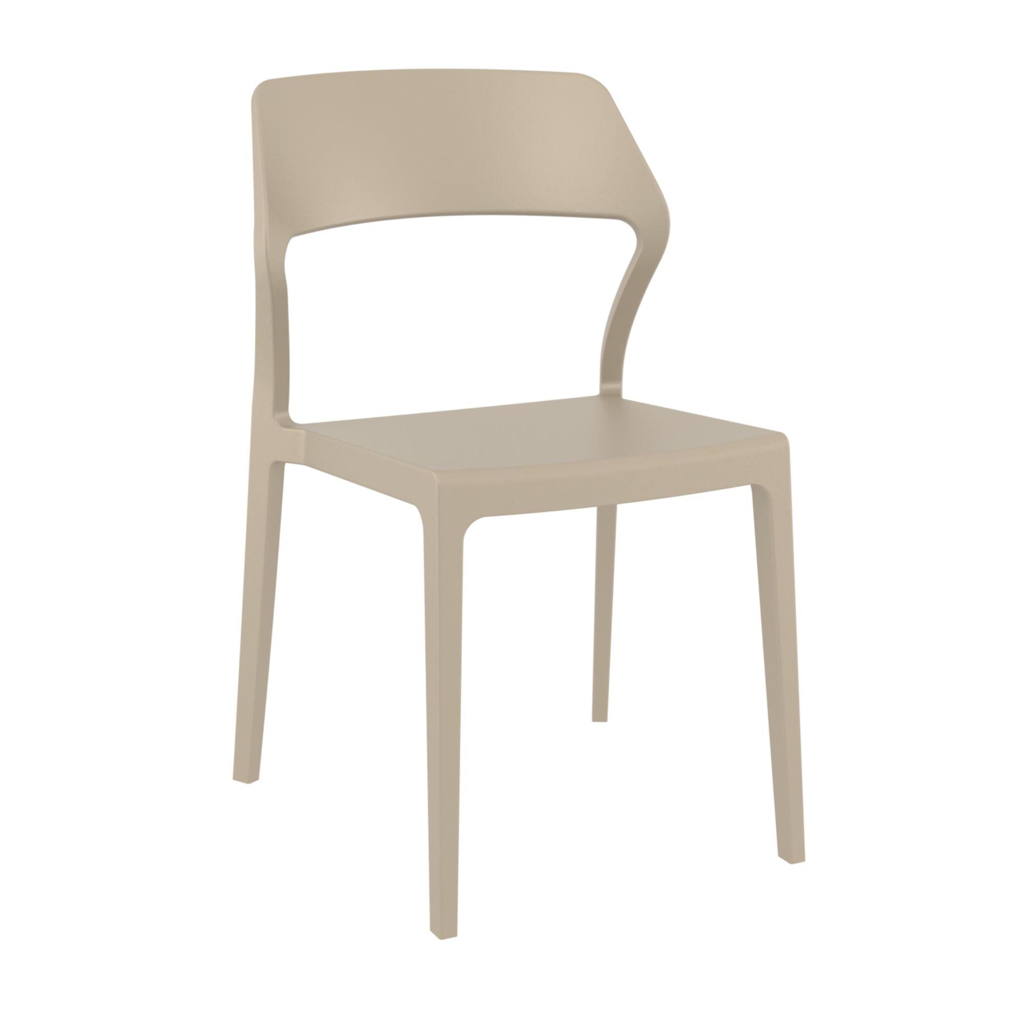 32.75" Taupe Brown Resin Patio Dining Chair