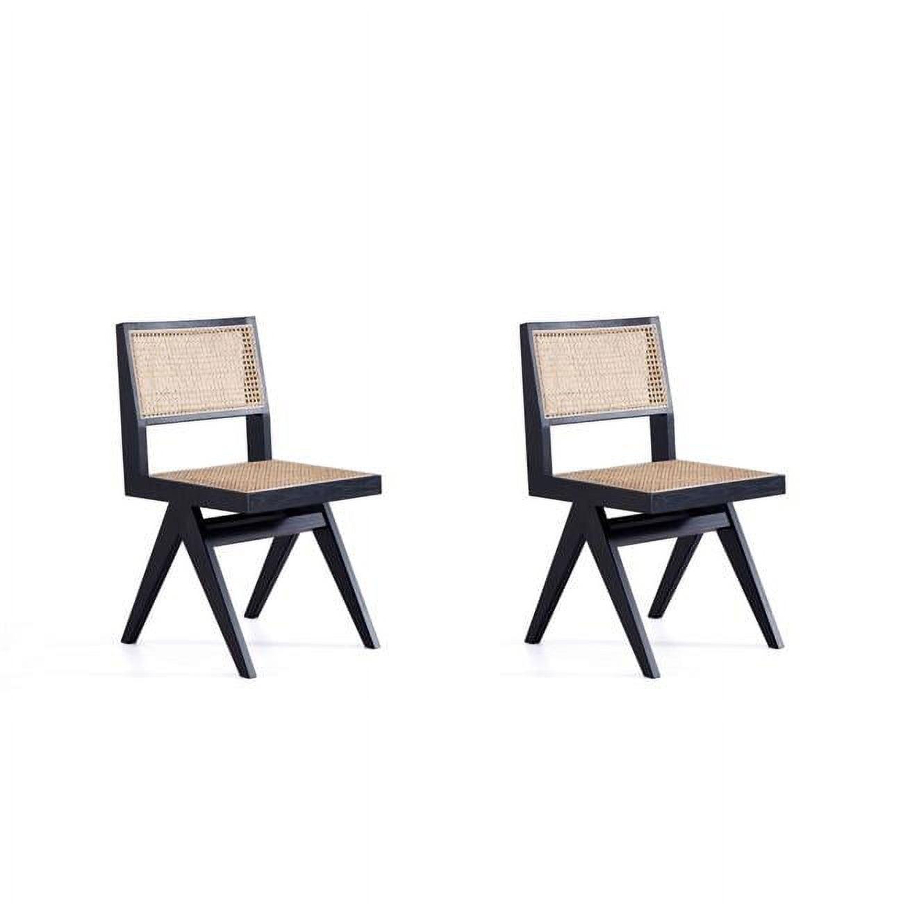 Hamlet Black & Natural Cane A-Frame Side Chair