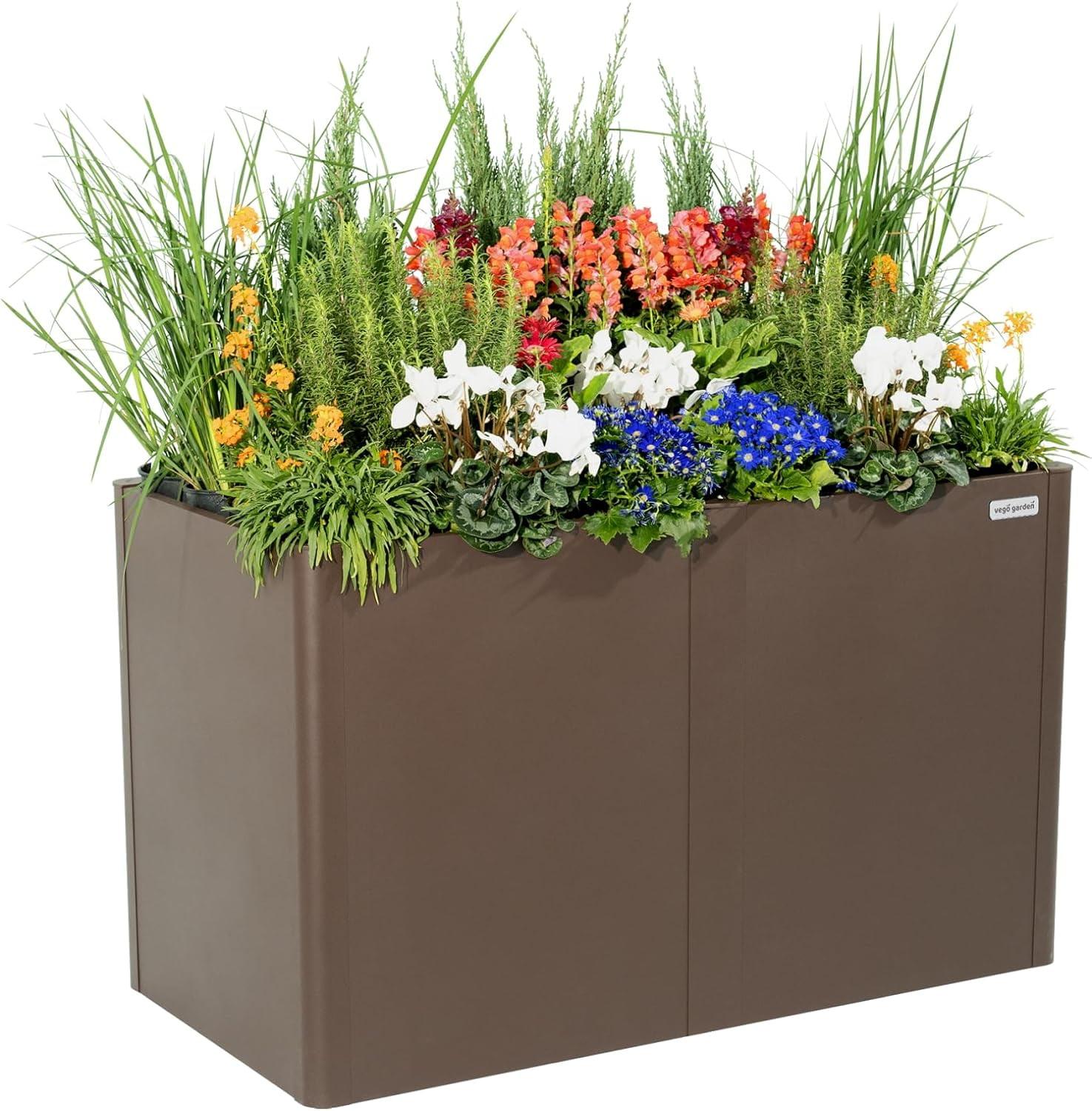Vego Garden Modern 32" Tall Metal Outdoor Long Planter Box
