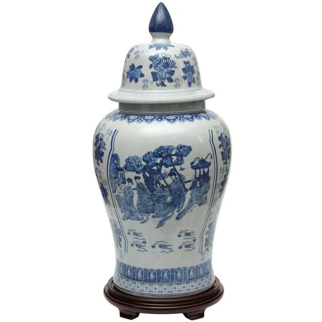 32" Porcelain Temple Jar