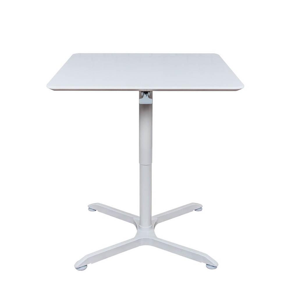 Contemporary 32" White Pneumatic Adjustable Square Cafe Table