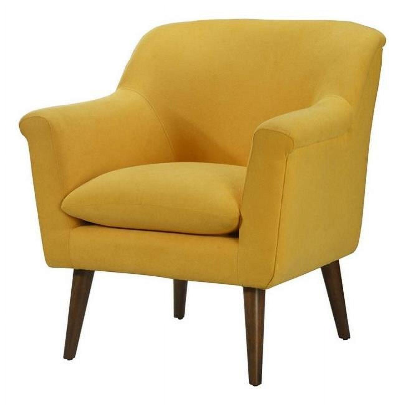 Gigi 32" Modern Yellow Fabric Accent Chair with Angled Wood Legs