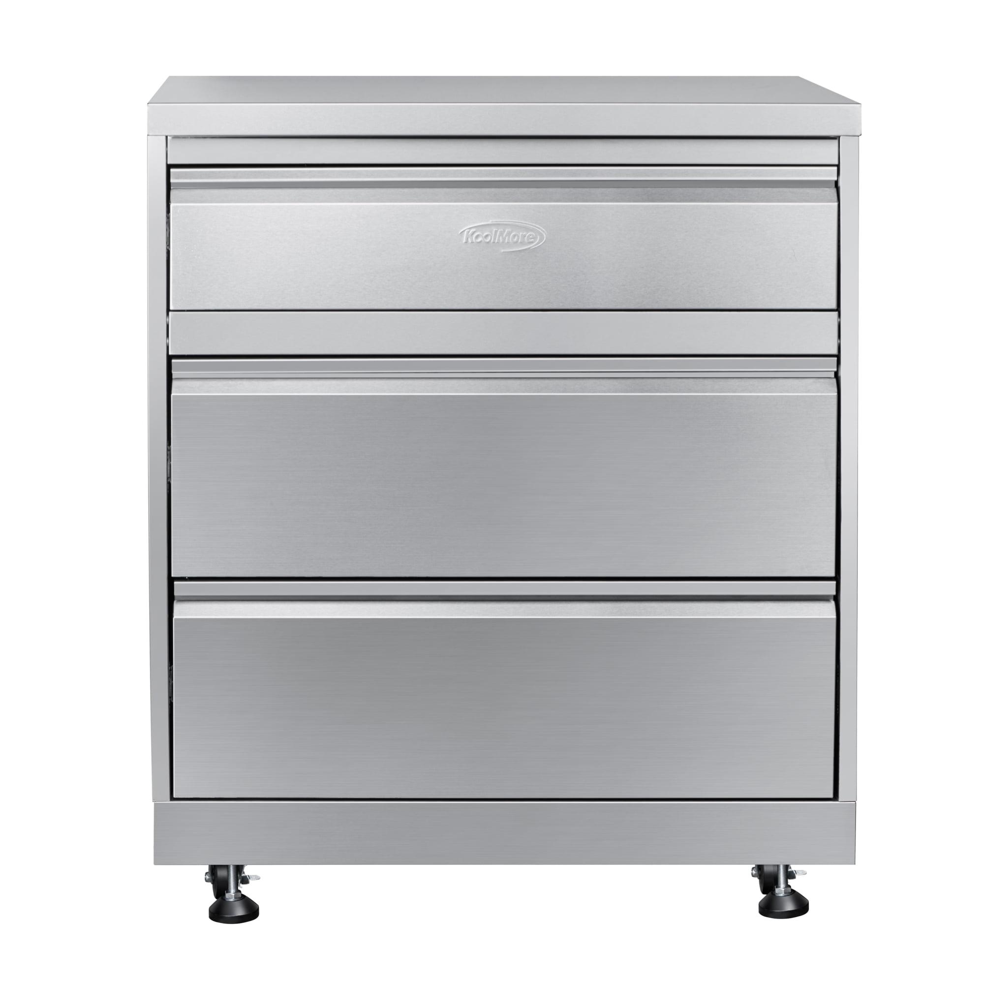 32 in. Stainless-Steel Outdoor Kitchen Cabinet with Three Drawers (KM-OKS-CAB3)