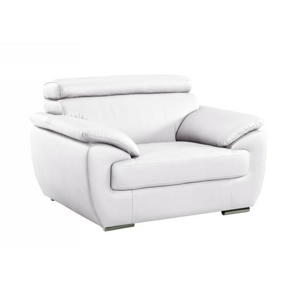 32" to 38" White Captivating Leather Chair