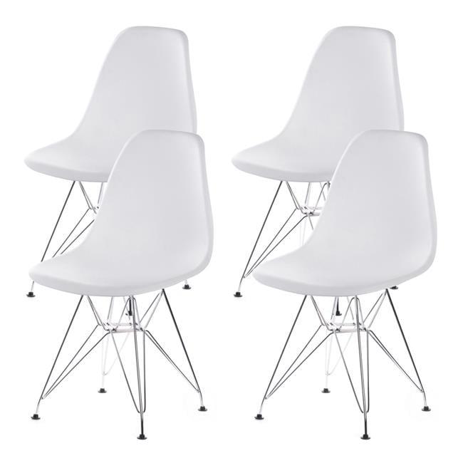 32" High White Plastic Parsons Side Chair