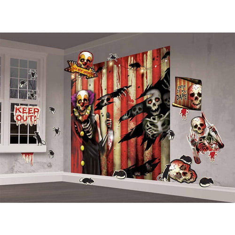 32" x 65" Creepy Carnival Scene Setter Wall Decoration, 32-Piece