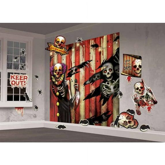 32" x 65" Creepy Carnival Scene Setter Wall Decoration, 32-Piece