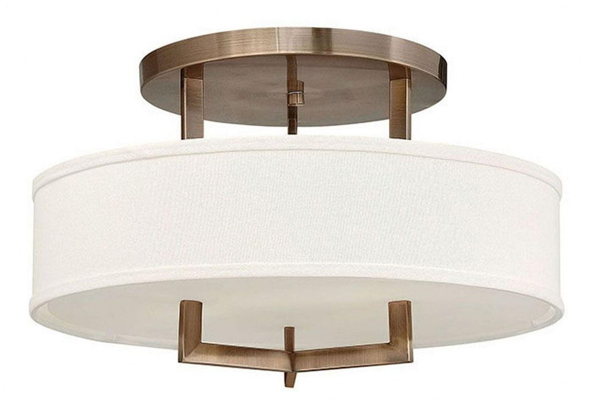 Hinkley Lighting Hampton 3 - Light Semi-Flush Mount in  Brushed Bronze