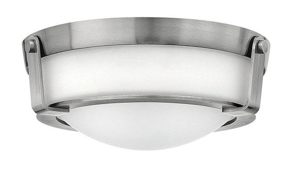 Elegant Antique Nickel 13" LED Flush Mount with Etched Glass