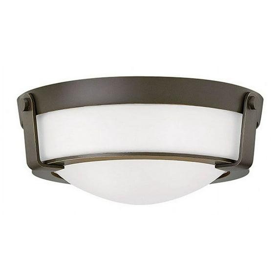 3223OB-WH-LED-Hinkley Lighting-Hathaway - 2 Light Small Flush Mount in Transitional Style - 13 Inches Wide by 4.5 Inches High-Olde Bronze