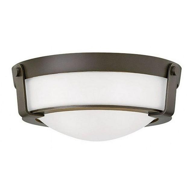 3223OB-WH-LED-Hinkley Lighting-Hathaway - 2 Light Small Flush Mount in Transitional Style - 13 Inches Wide by 4.5 Inches High-Olde Bronze