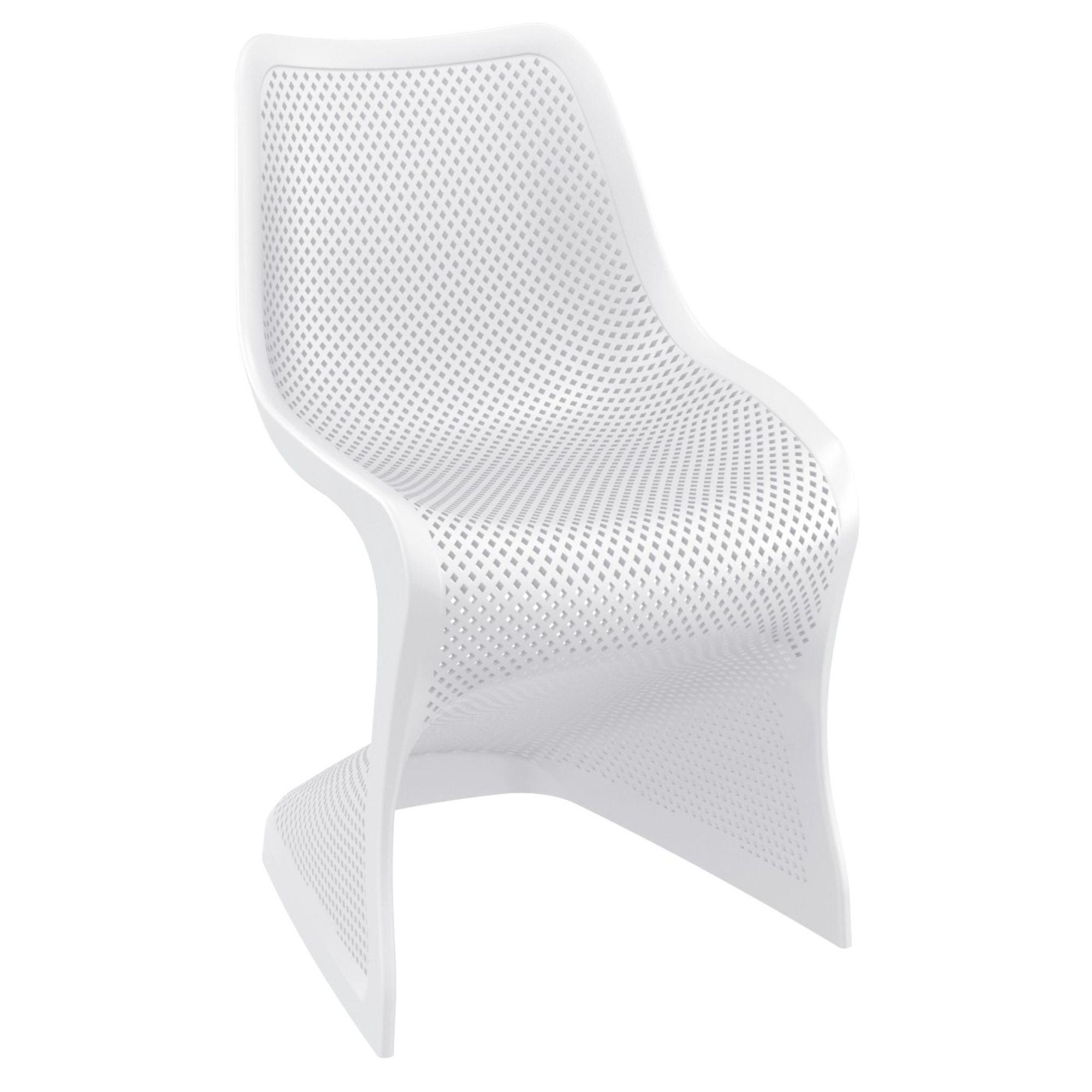 33.5" Coastal White Marine-Grade Resin Patio Dining Chair
