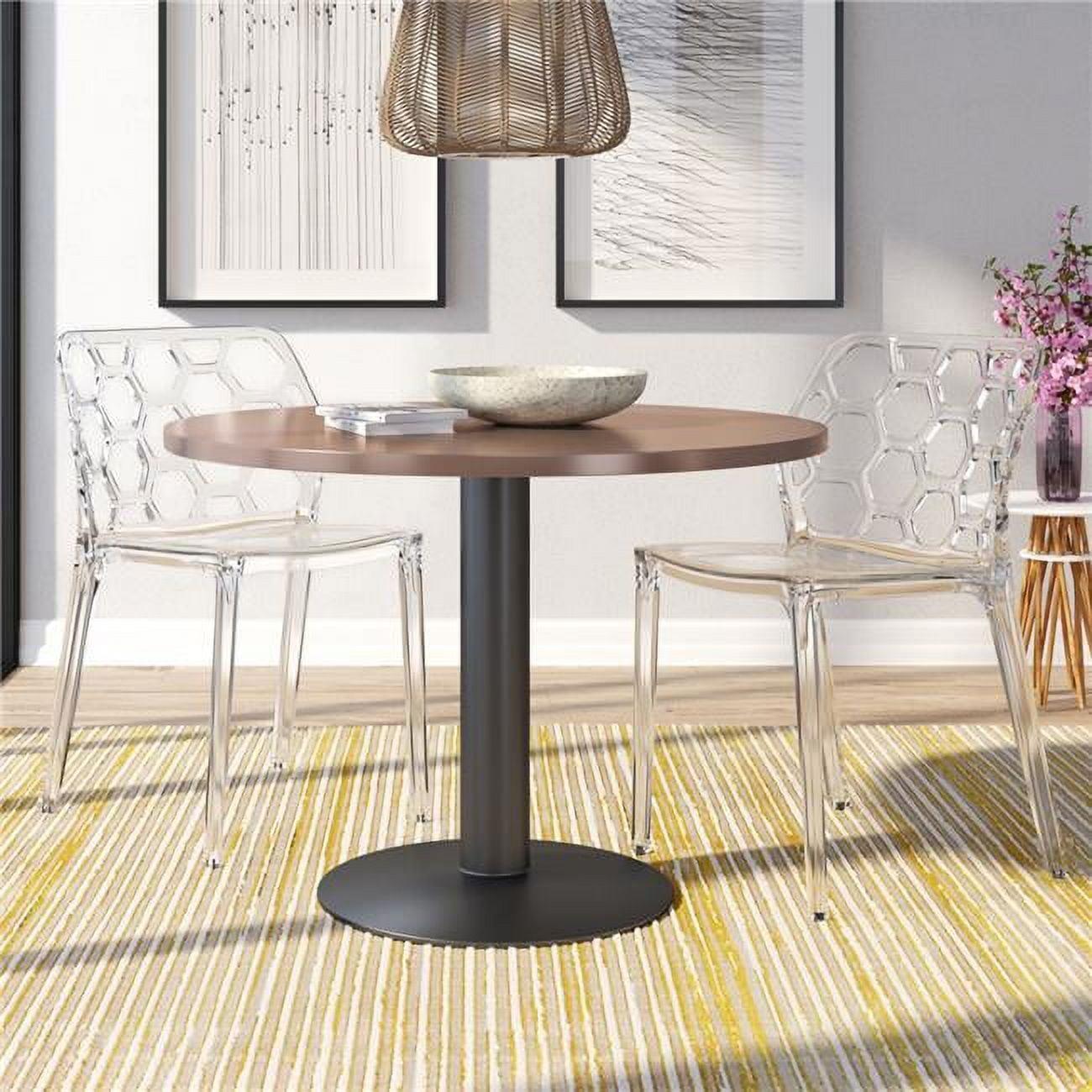 Clear Hexagon Cut-Out Stackable Acrylic Side Chair