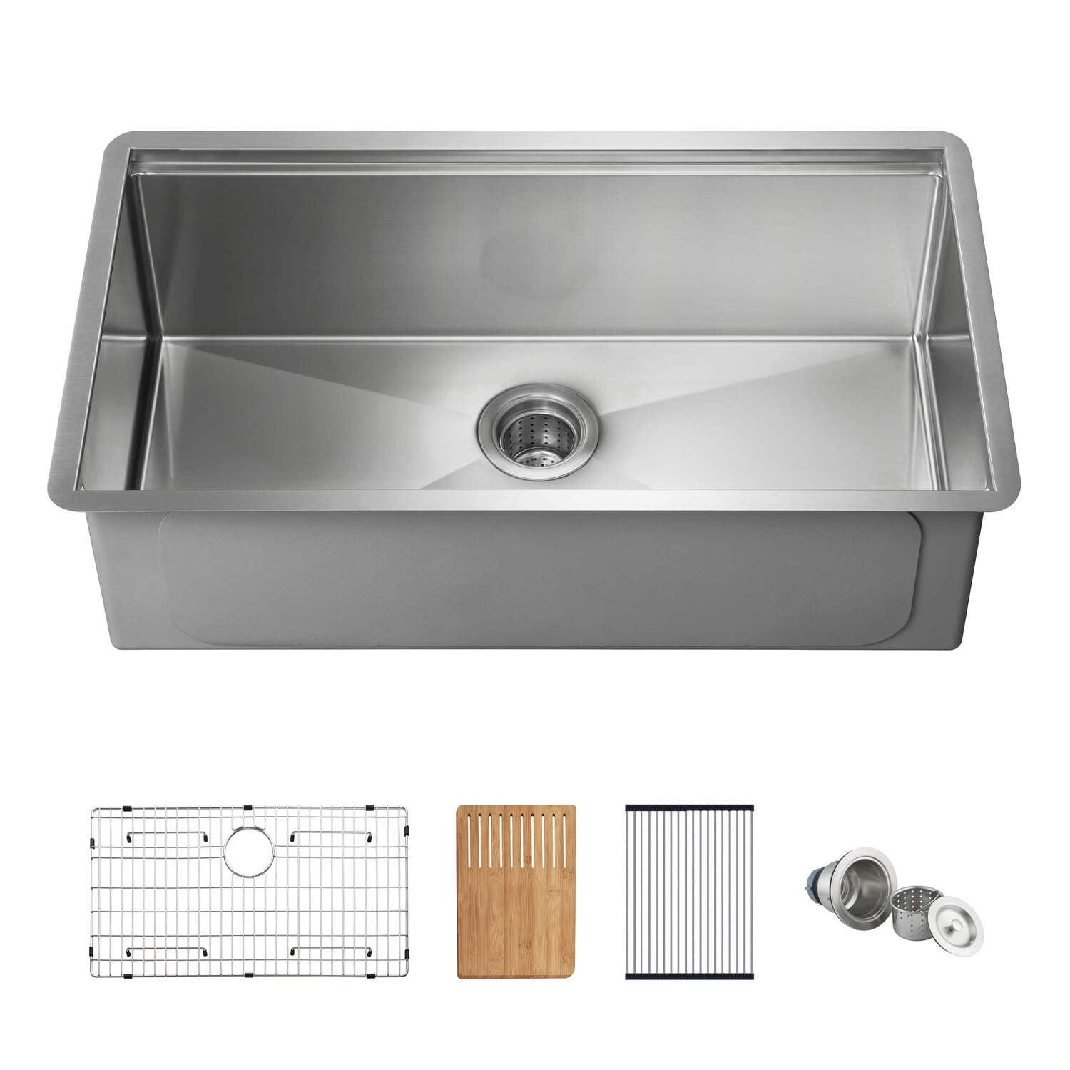 33 Inch Handcrafted 316 Marine Grade Stainless Steel Kitchen Sink