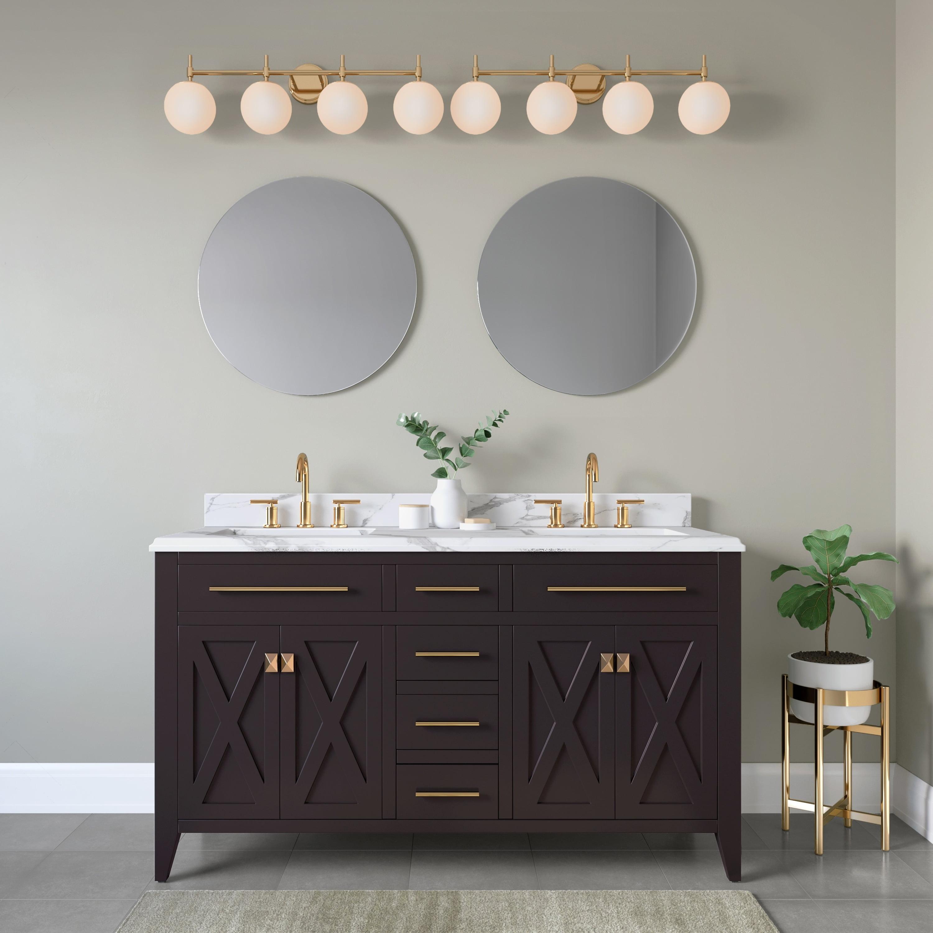 33 in. 4-Light Modern Gold Vanity Light