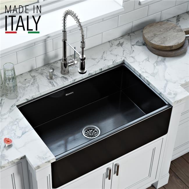 Ruvati 33 inch Fireclay Farmhouse Apron-Front Kitchen Sink Reversible