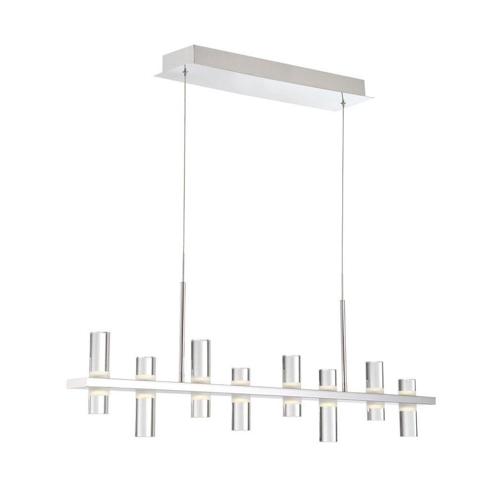 Chrome and Clear Acrylic 8-Light Linear LED Chandelier