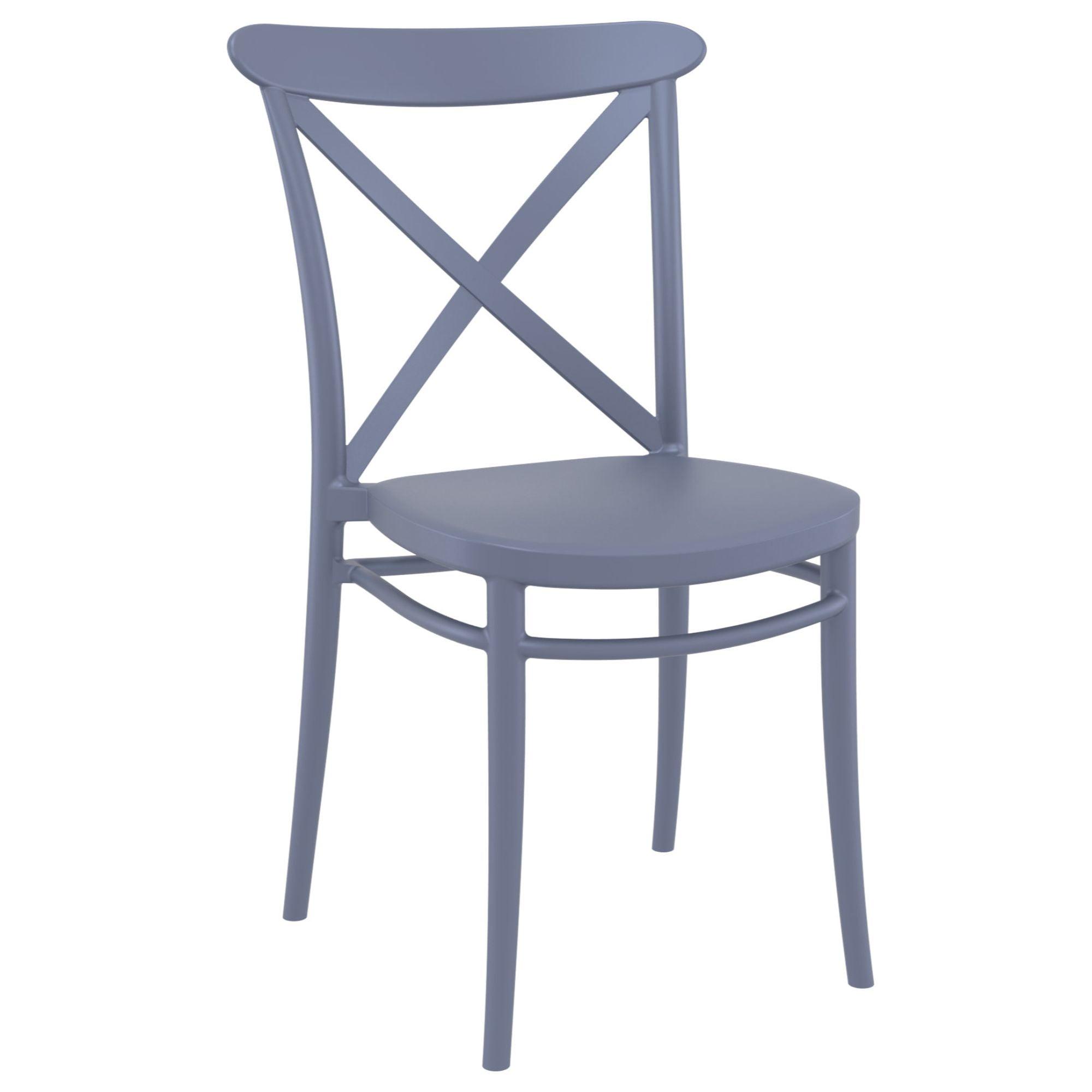 Marine-Grade Polypropylene Gray Armless Outdoor Dining Chair