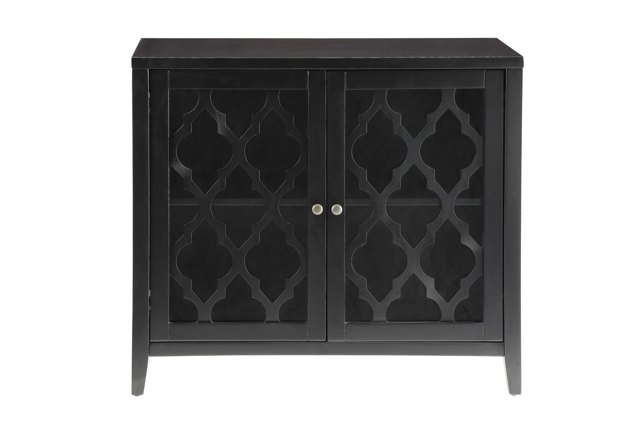 ACME Ceara Storage Console Table with Door in Black