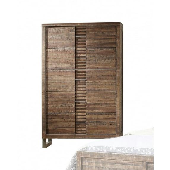 34" X 18" X 55" Reclaimed Oak Wood Chest