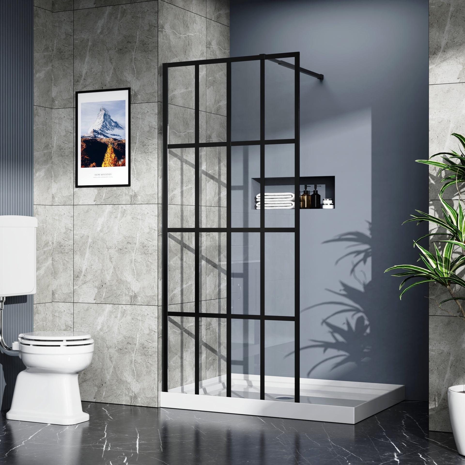 LIYU Goodyo 34" X 72" Shower Door Walk-in Black Finish LIYU-XX-W122346711