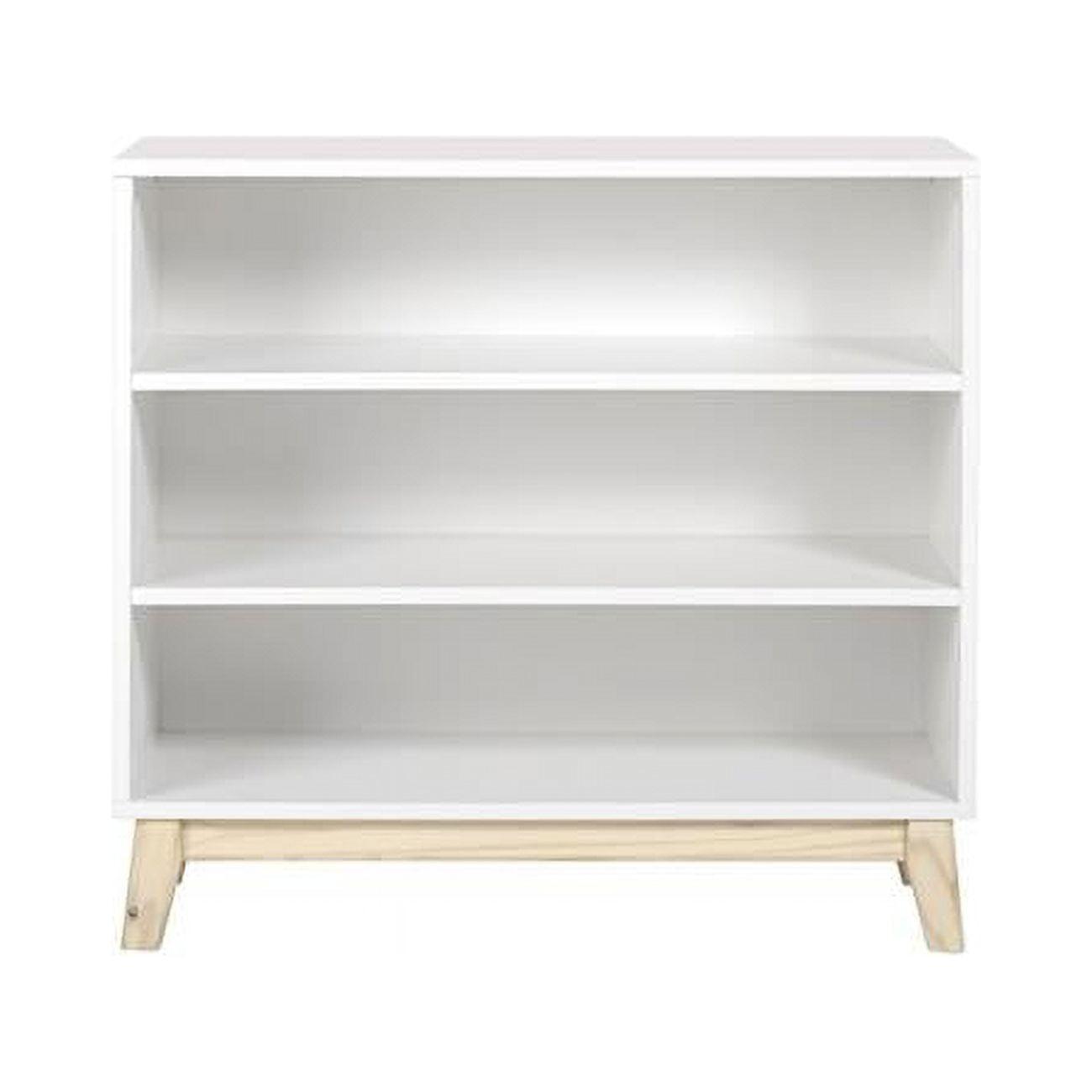 White Wood Adjustable 3-Shelf Kids Bookcase