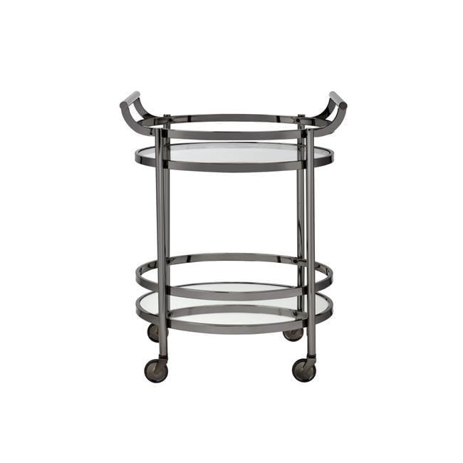 CoSoTower Serving Cart, Black Nickel & Clear Glass
