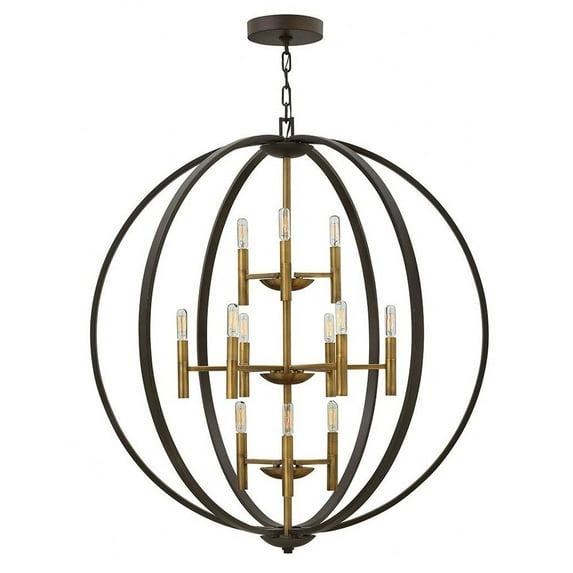 Hinkley Euclid 12 - Light Candle Style Globe Chandelier