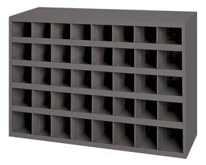 Gray 40-Bin Steel Storage Organizer with Mounting Holes