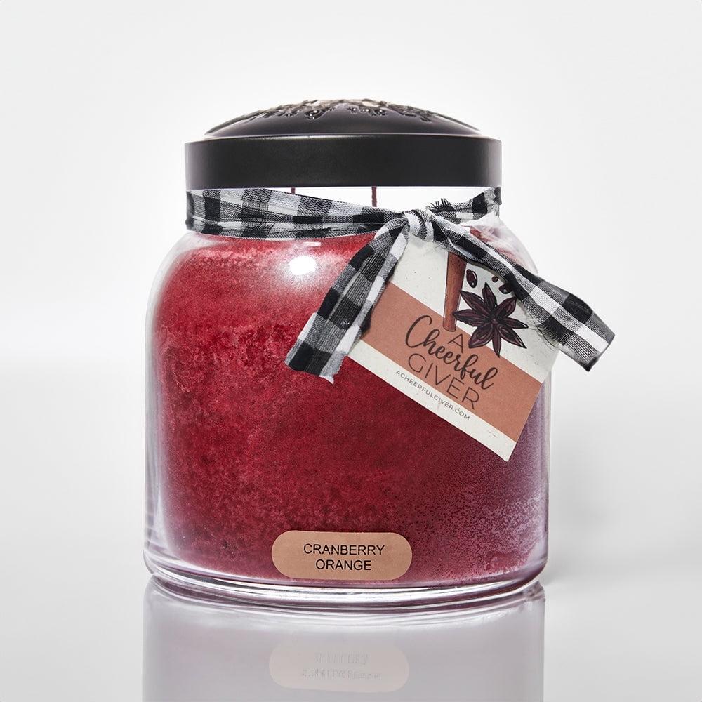 Cranberry Orange Scented Soy Jar Candle with Black Lid