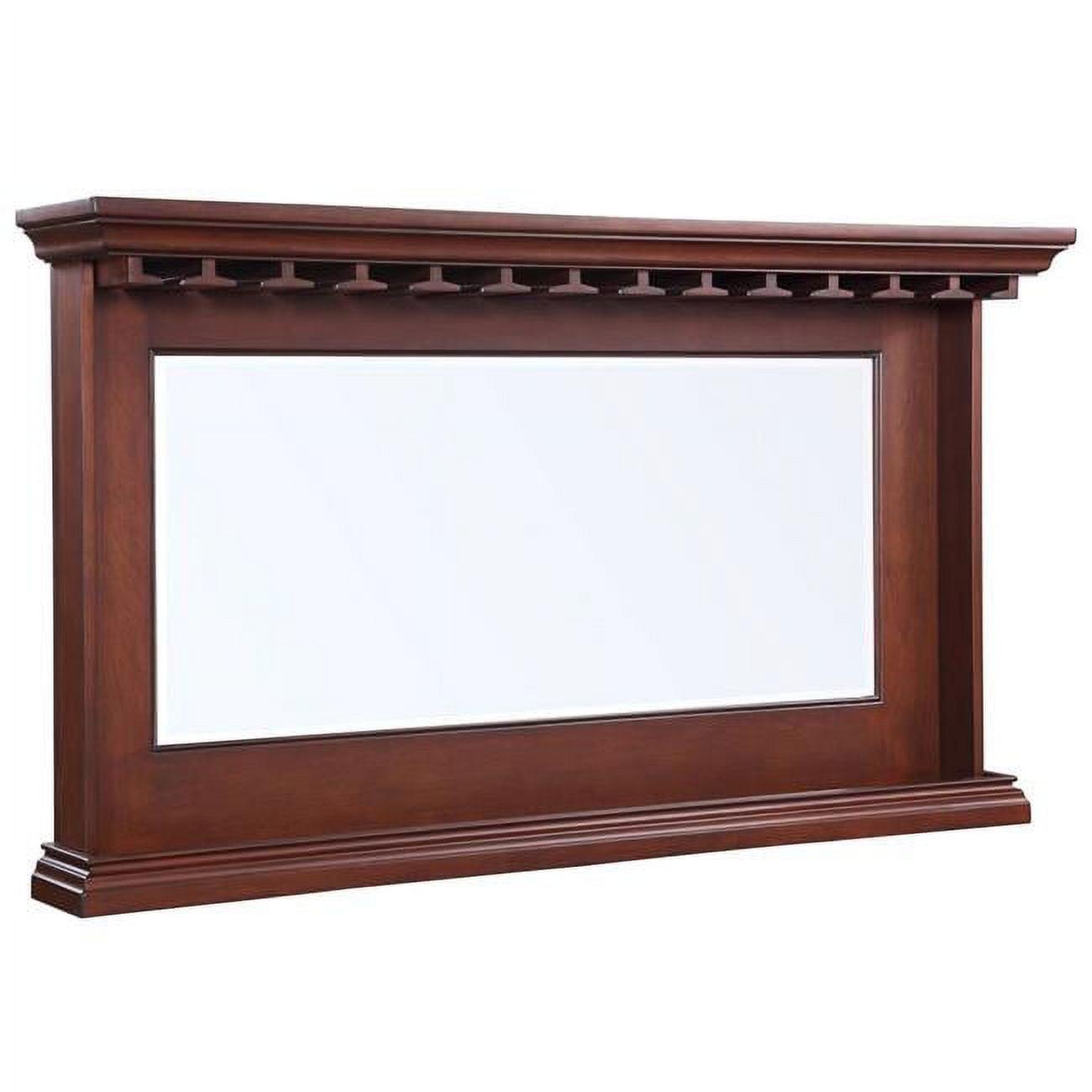 Elegant Seville Walnut Full-Length Bar Mirror with Stemware Storage