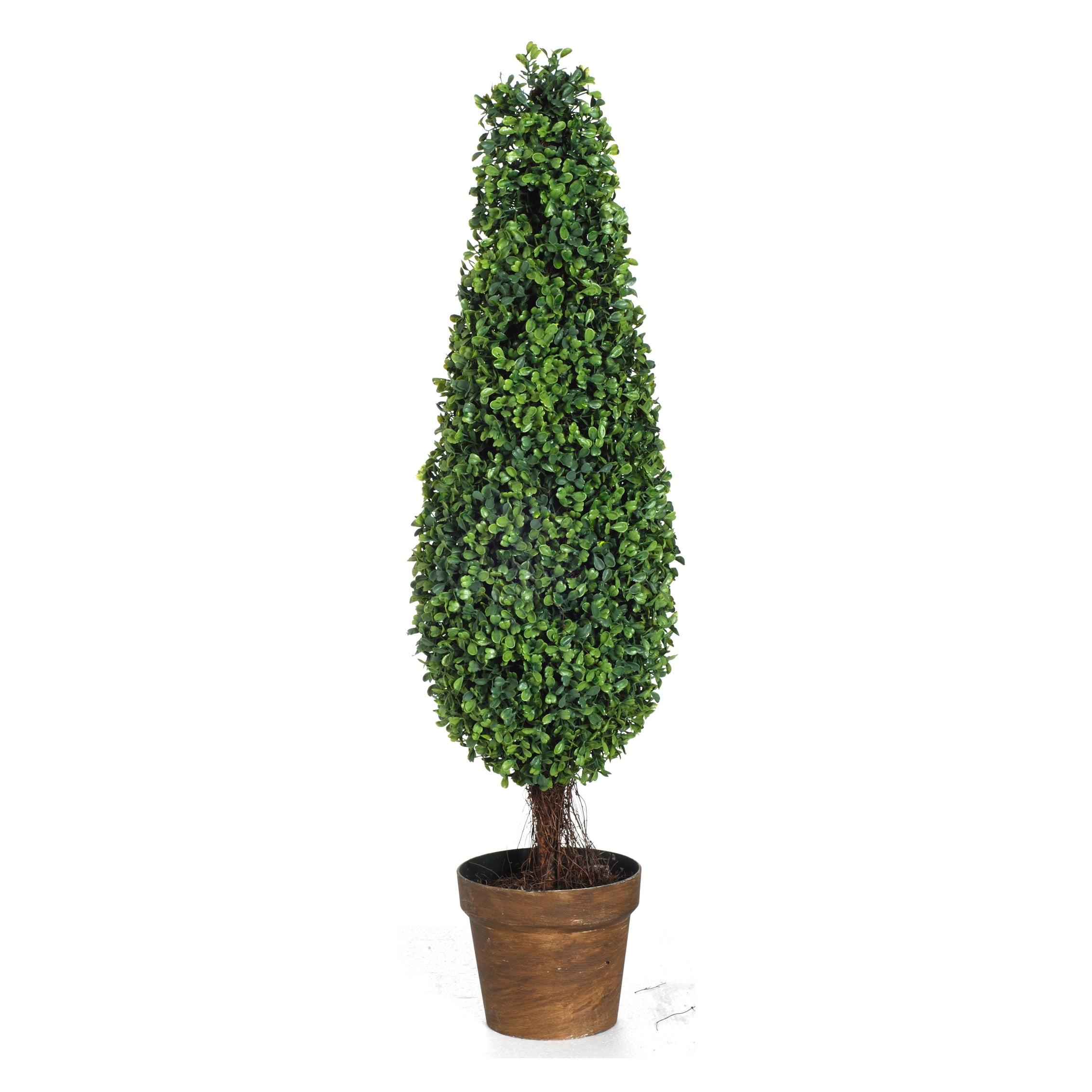 Elegant 35" Outdoor Faux Boxwood Topiary in Pot