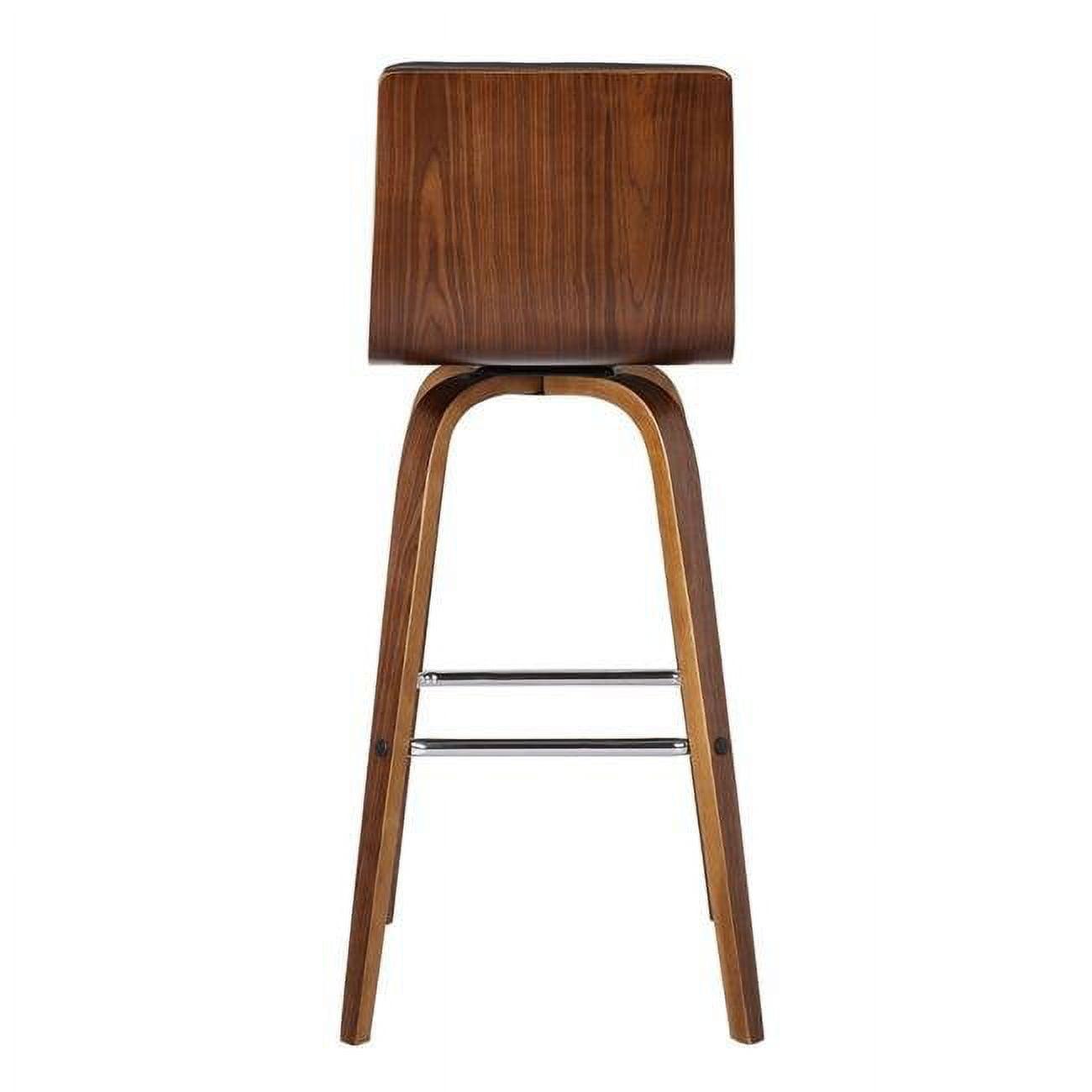 35 x 17 x 20 in. 26 in. Vienna Counter Height Barstool, Walnut Wood with Grey Faux Leather