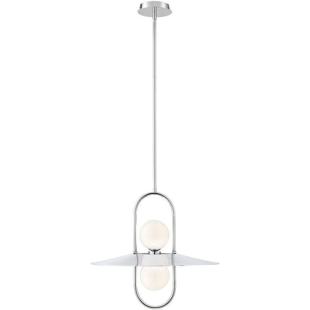 Millbrook 20-Inch Chrome LED Chandelier with Opal White Glass