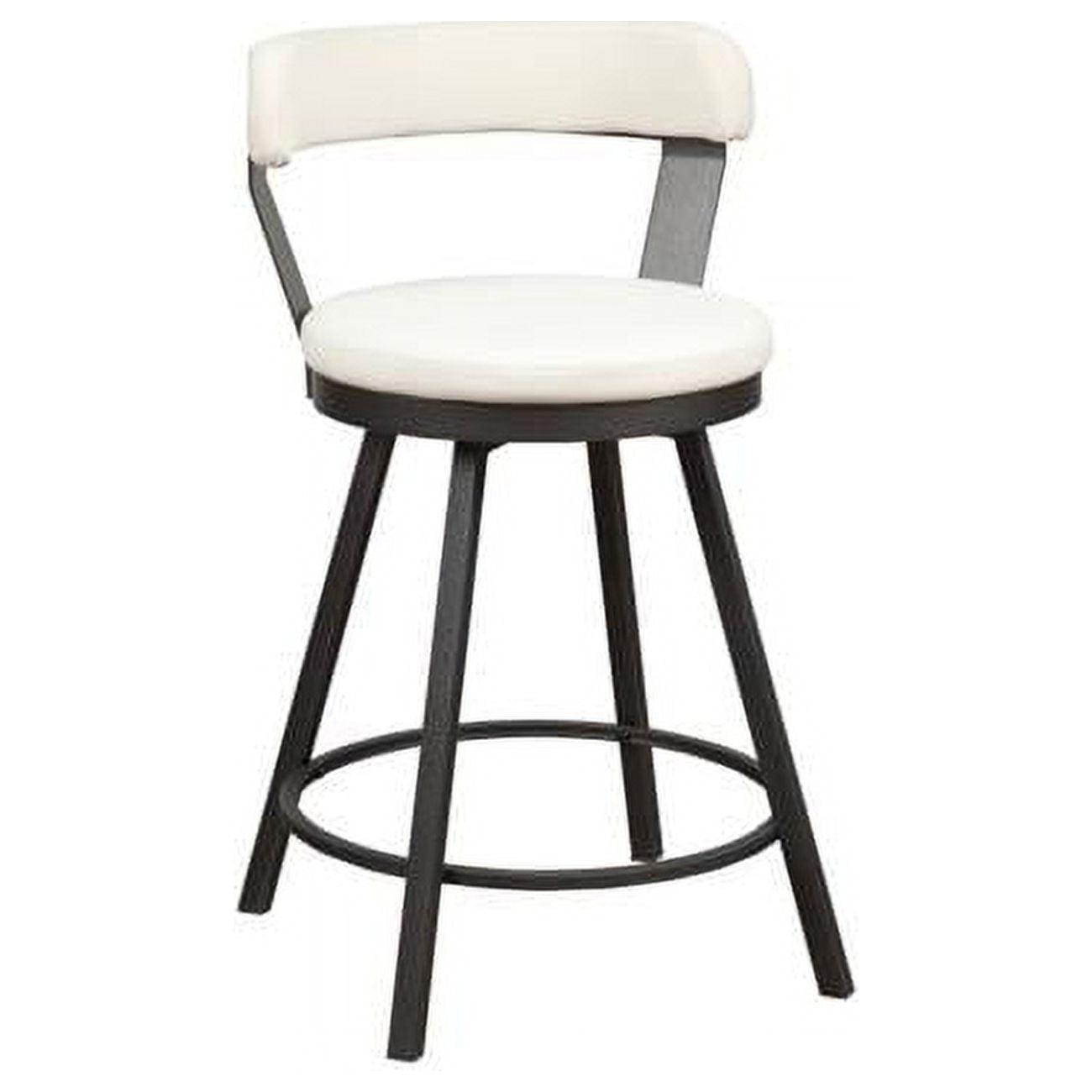 Home Elegance 5566-24WT 36.5 x 19 x 20.5 in. Appert Counter Height Chair - White & Black - Set of 2