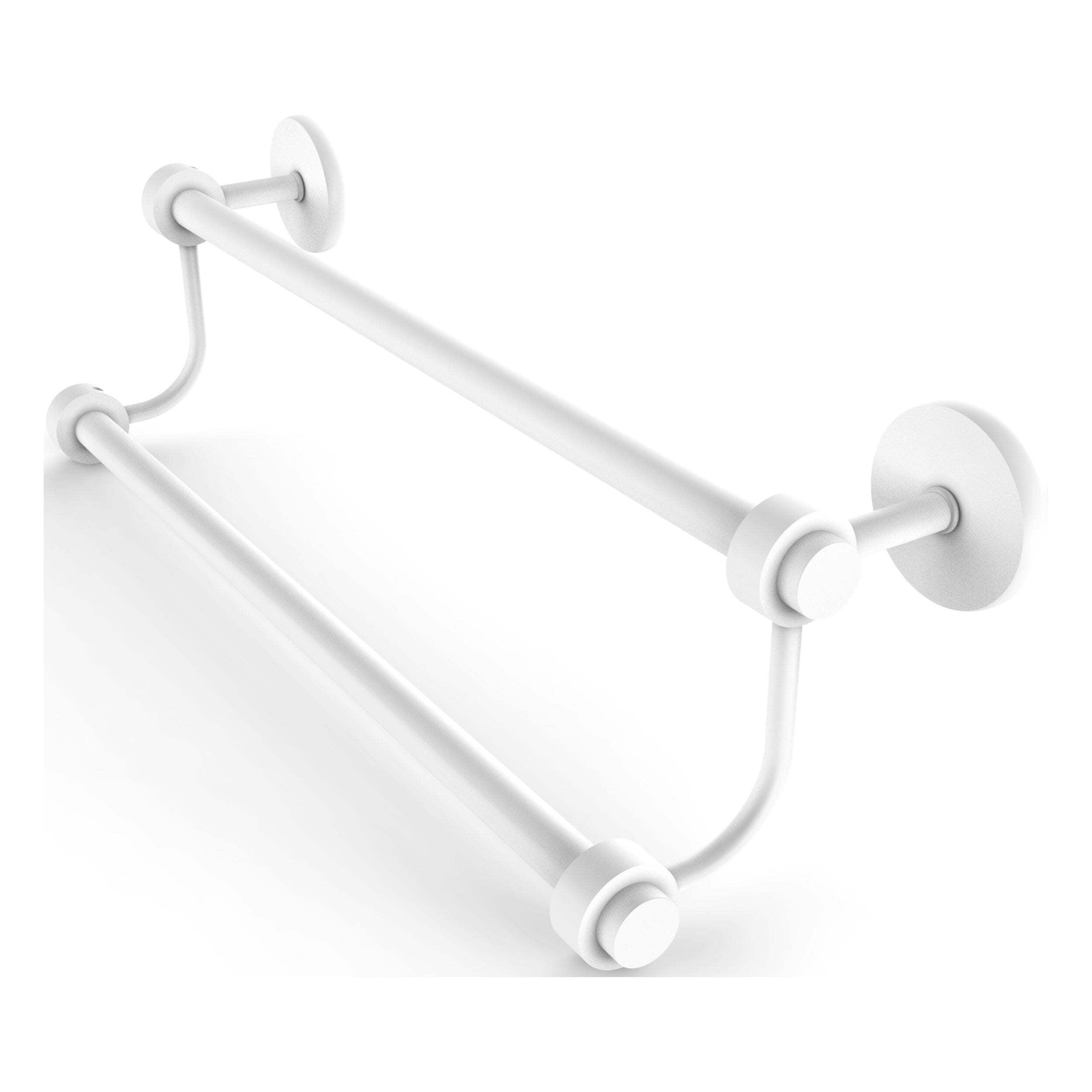 36 Inch Matte White Solid Brass Double Towel Bar