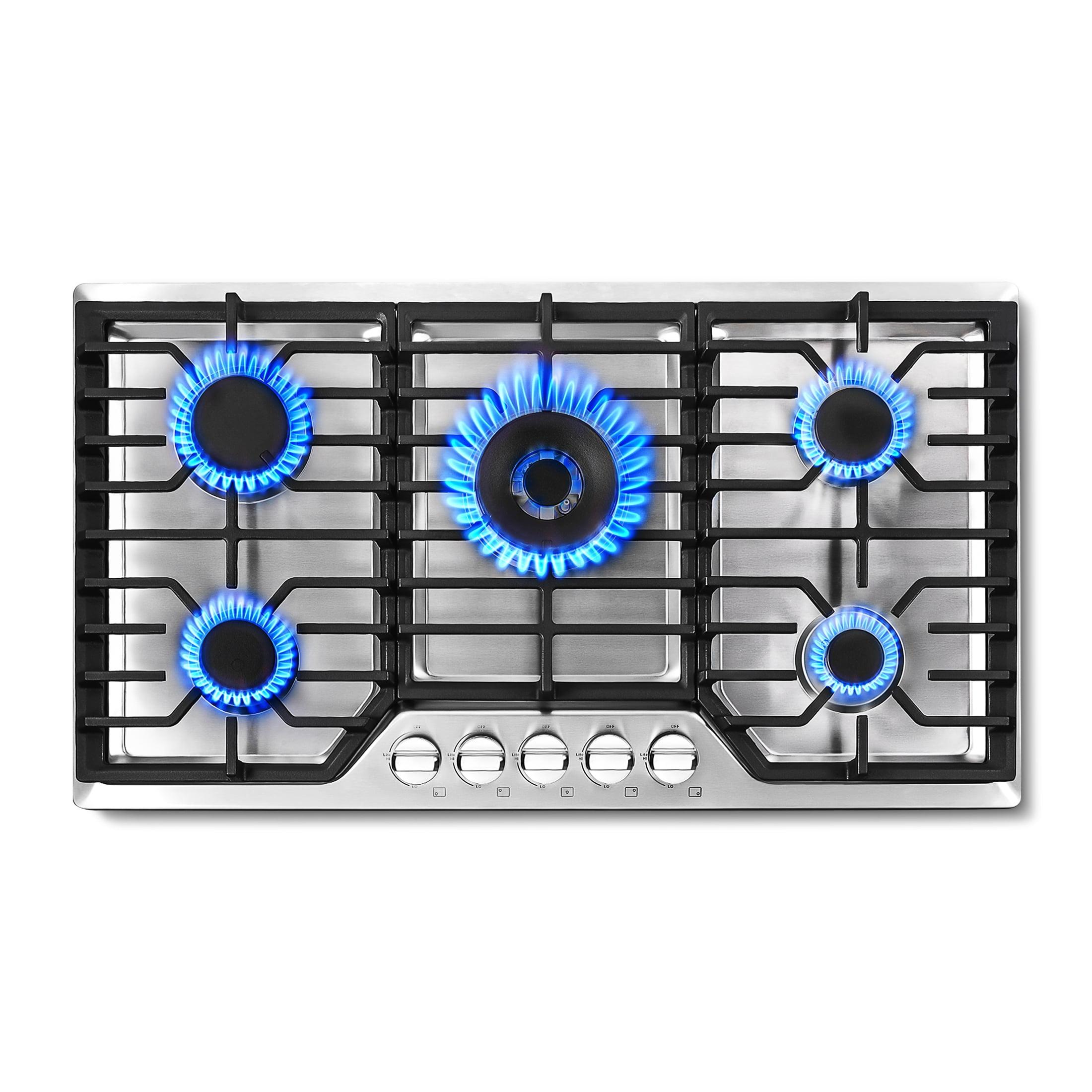 36-Inch Stainless Steel Gas Cooktop with 5 Burners