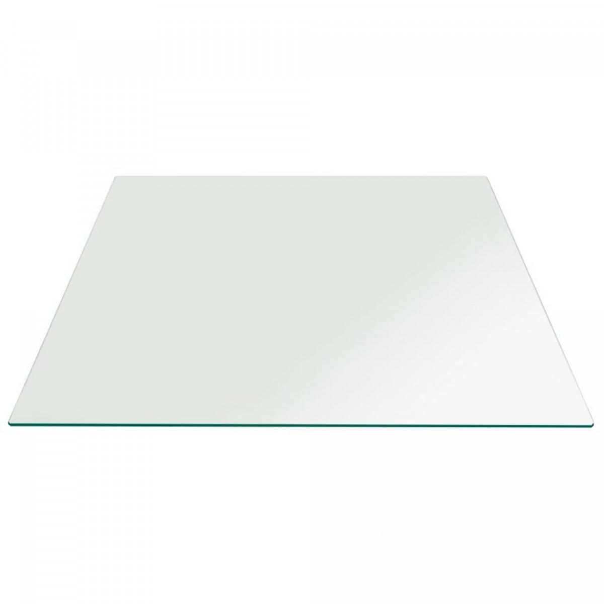 36 Inch Square Glass Table Top 1/4 Inch Thick Clear Tempered Glass With Flat Edge Polished