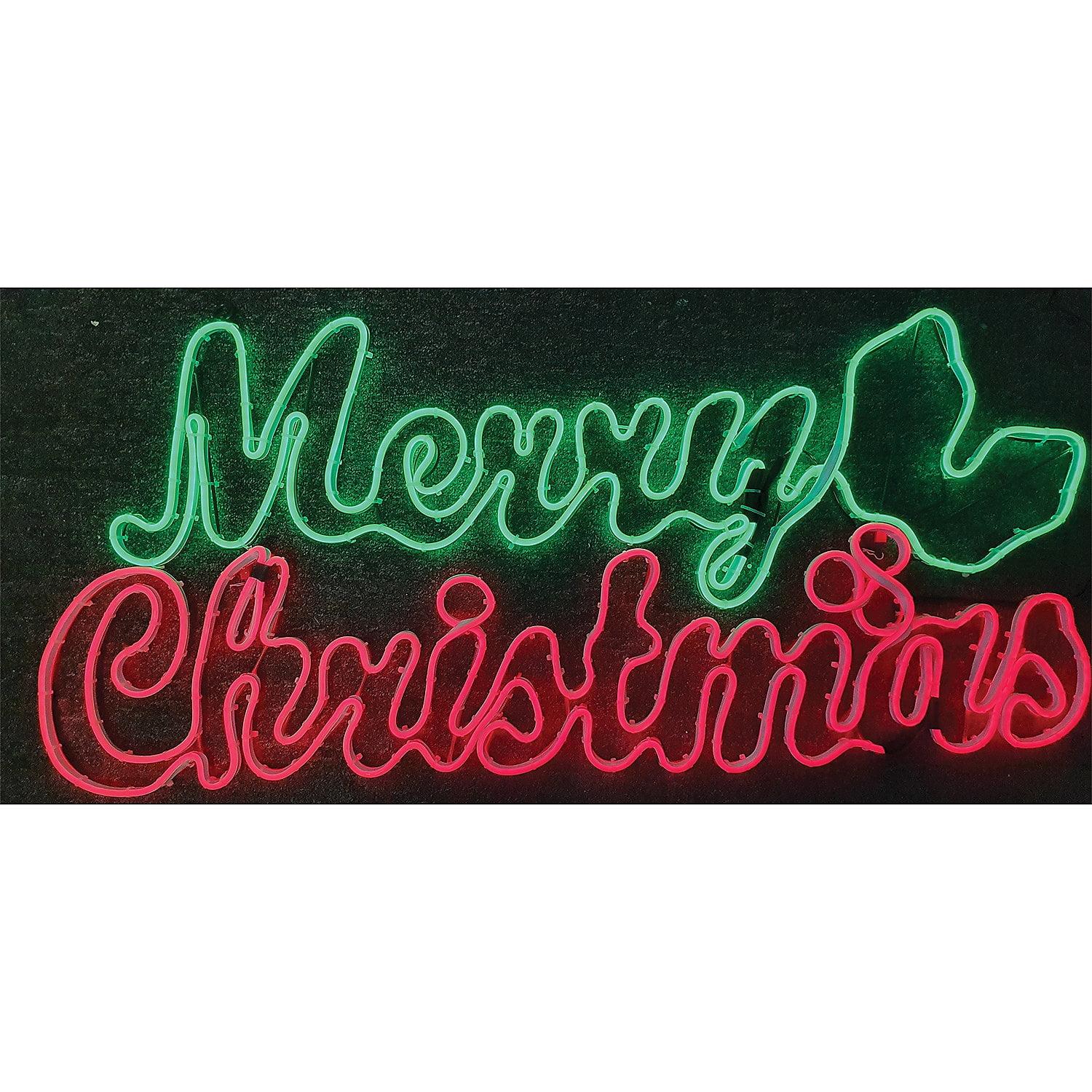 Halloween Express Light Glo LED Merry Christmas Sign - 36 in - Red