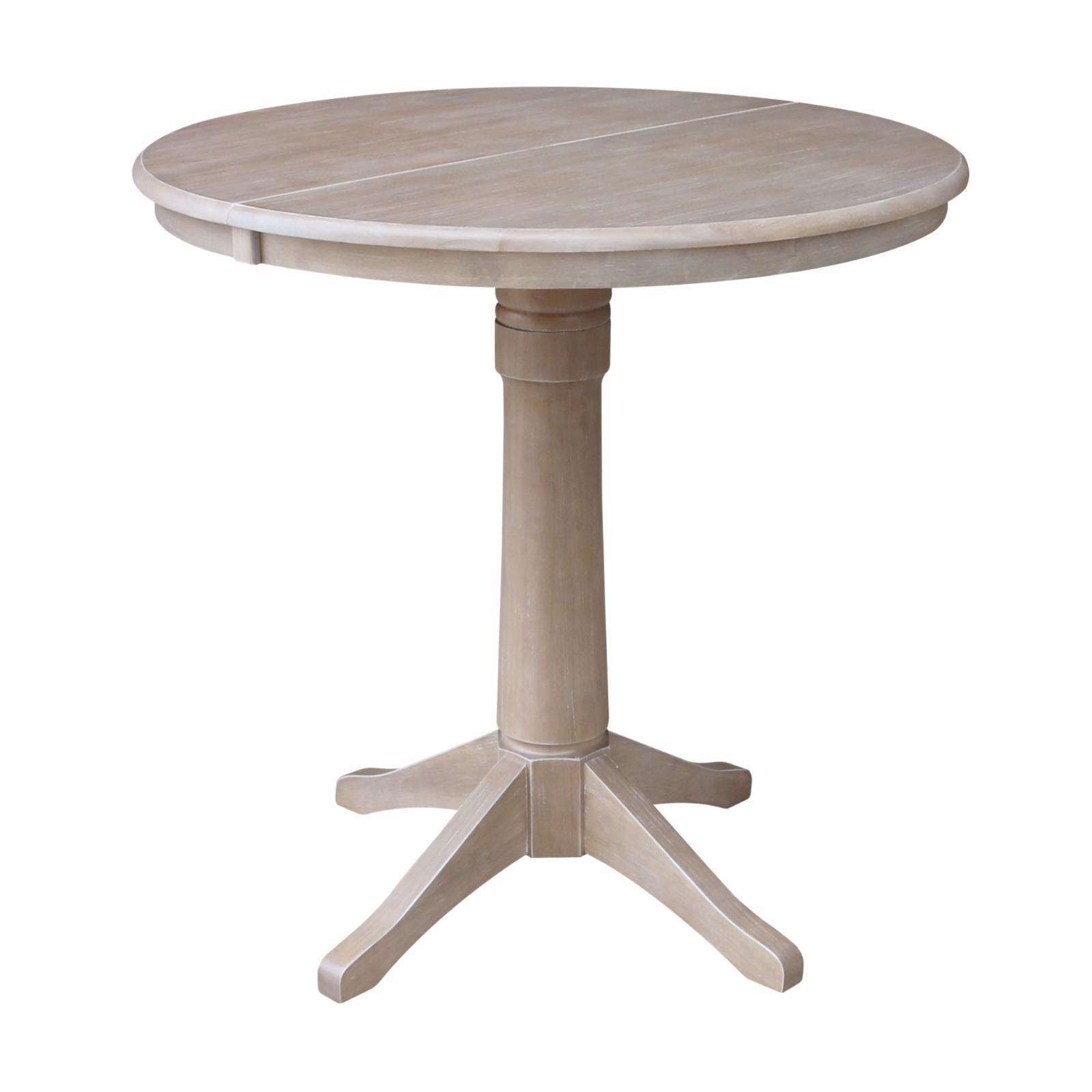 36" Magnolia Round Top Counter Height Dining Table with 12" Leaf - International Concepts